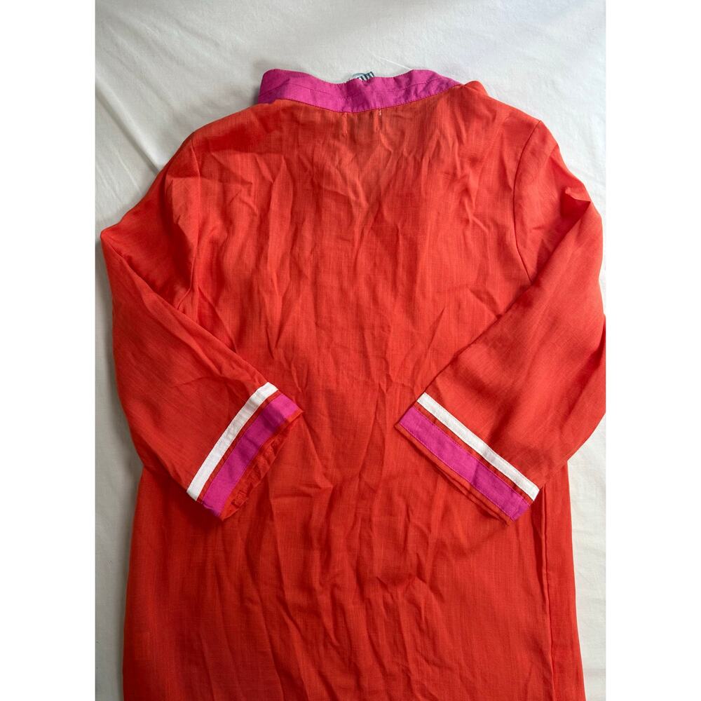 Les Canediers Tunic Dress Orange Pink Vneck SIZE 12‎ - Picture 7 of 14